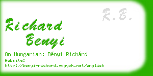 richard benyi business card
